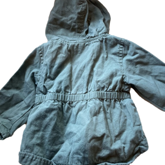 3/$20 old navy 3-6 month zip up jacket green and pink - Picture 2 of 3